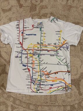 Manhattan Subway Map Graphic Tee - White